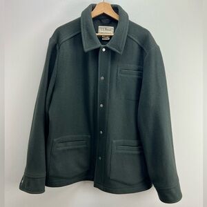 L.L. Bean Heavyweight Wool Jacket Bellandi Italian Fabric Chore Coat Mens XL